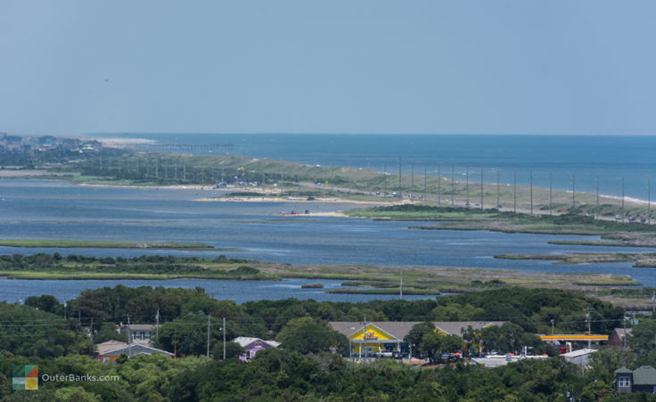 A view North toward Avon from Cape Hatteras Lighthouse