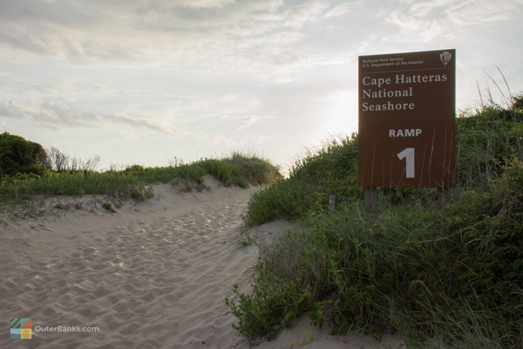 An ORV (4x4 beach access) ramp. Permit required