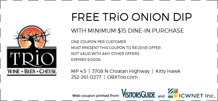 FREE TRiO ONION DIP WITH MINIMUM $15 DINE-IN PURCHASE