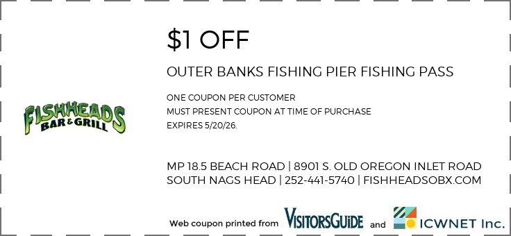 $1 OFF OUTER BANKS FISHING PIER FISHING PASS