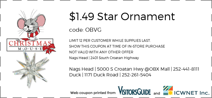 $1.49 Star Ornament code: OBVG
