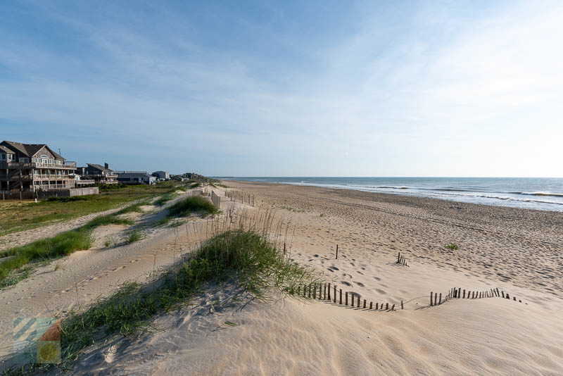 Homes behind the dunes along Cape Hatteras National Seashore